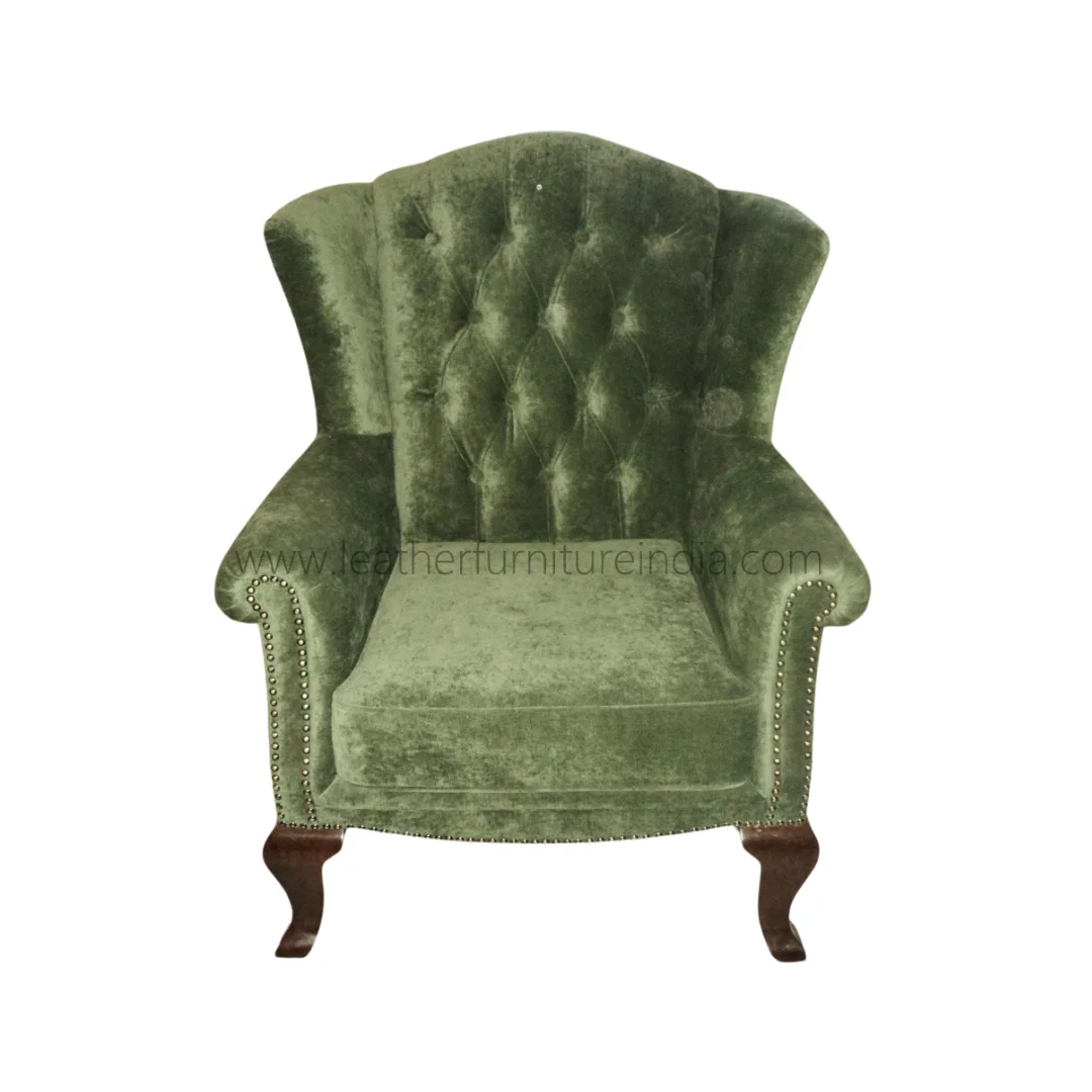 Accent Chairs Wood Fabric