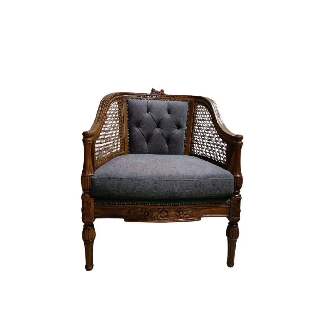 Accent Chairs Wood Fabric