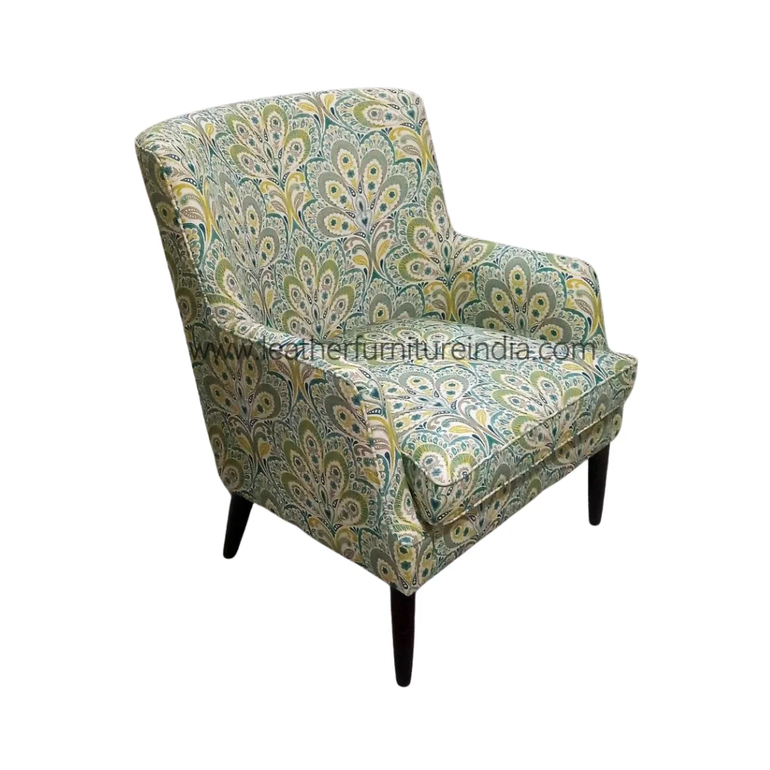 Accent Chairs Wood Fabric