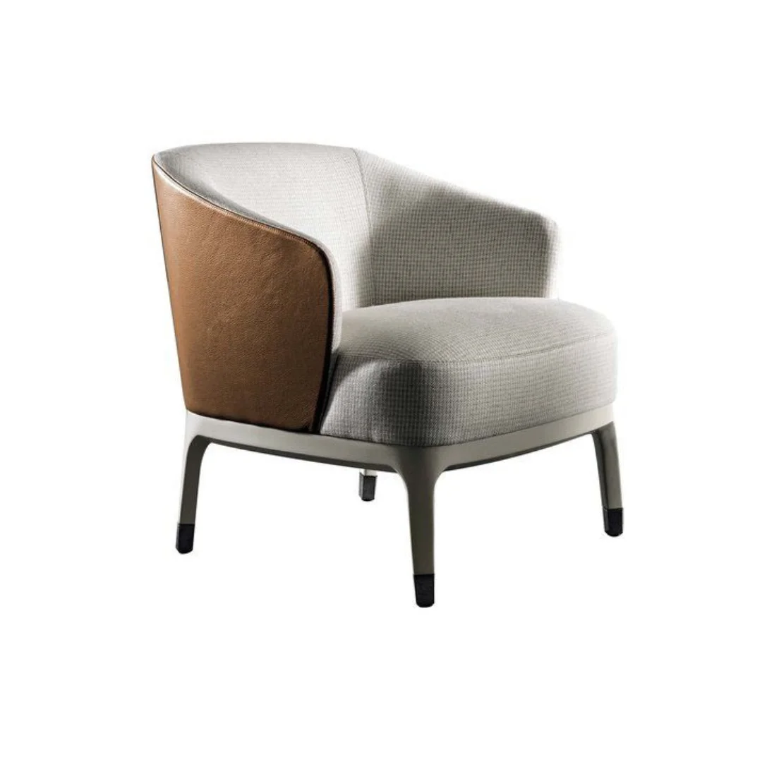 Wood Leather Accent Chairs