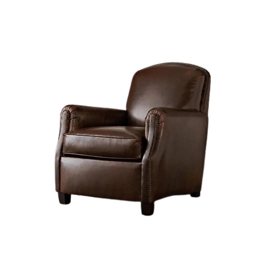 Wood Leather Accent Chairs