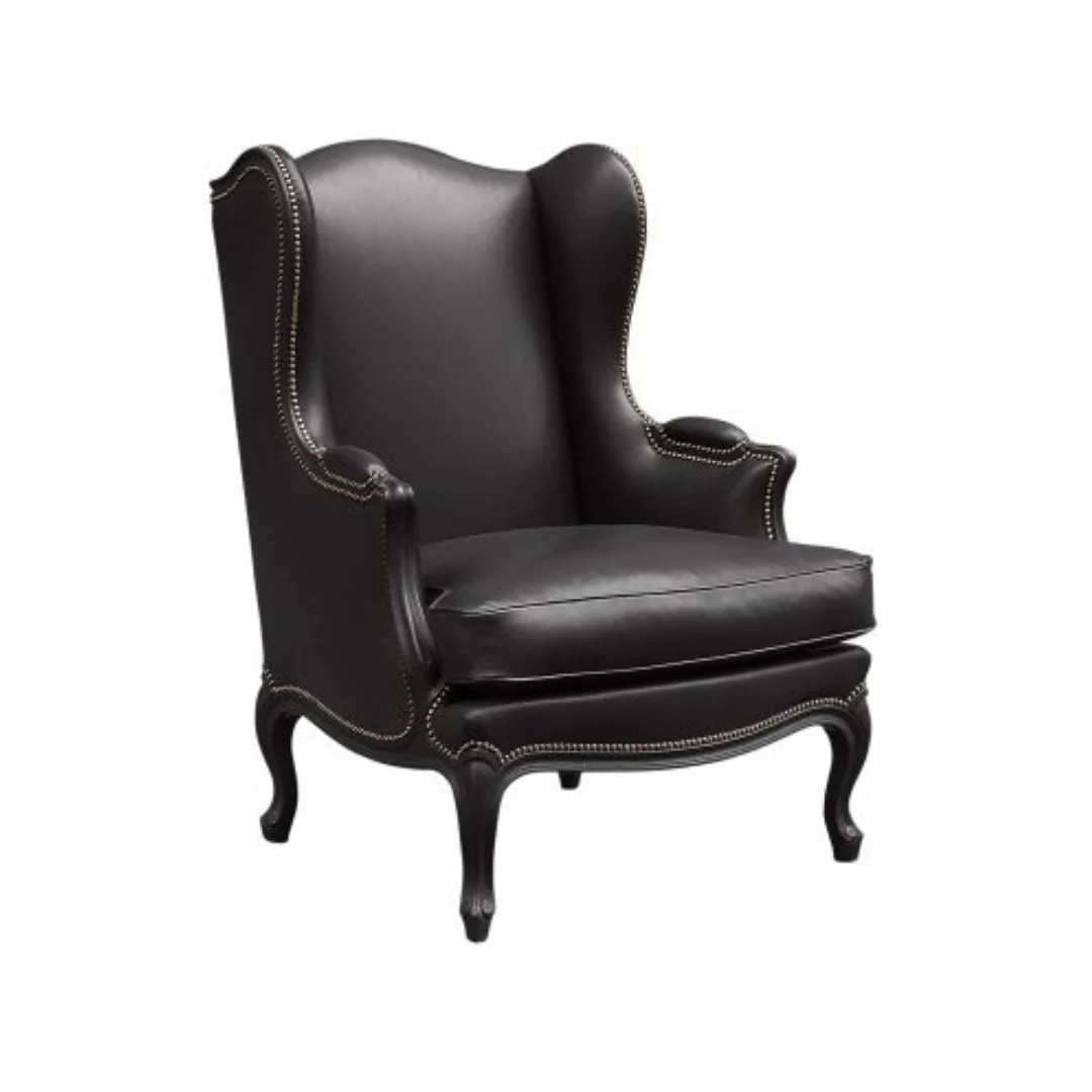 Wood Leather Accent Chairs
