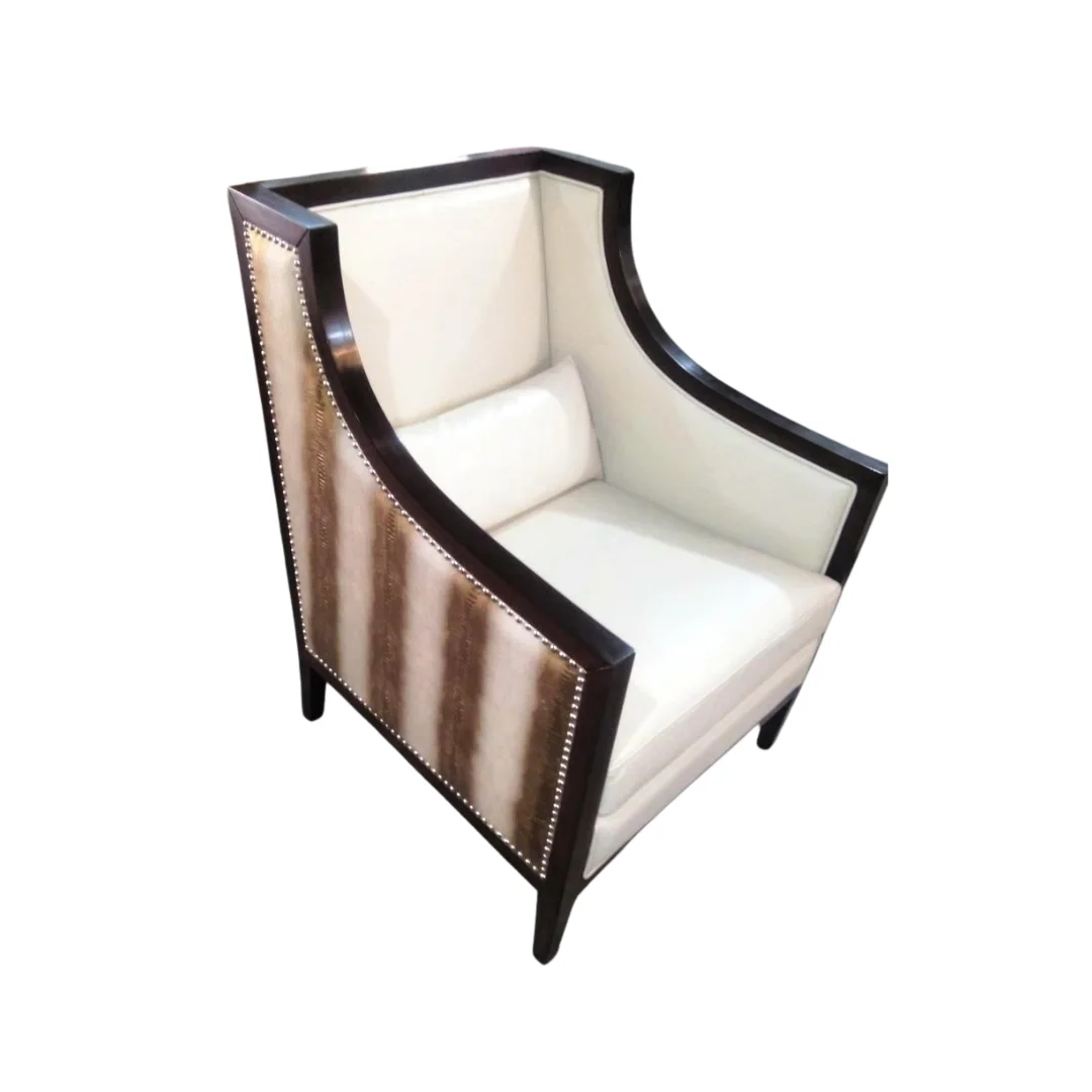 Wood Leather Accent Chairs