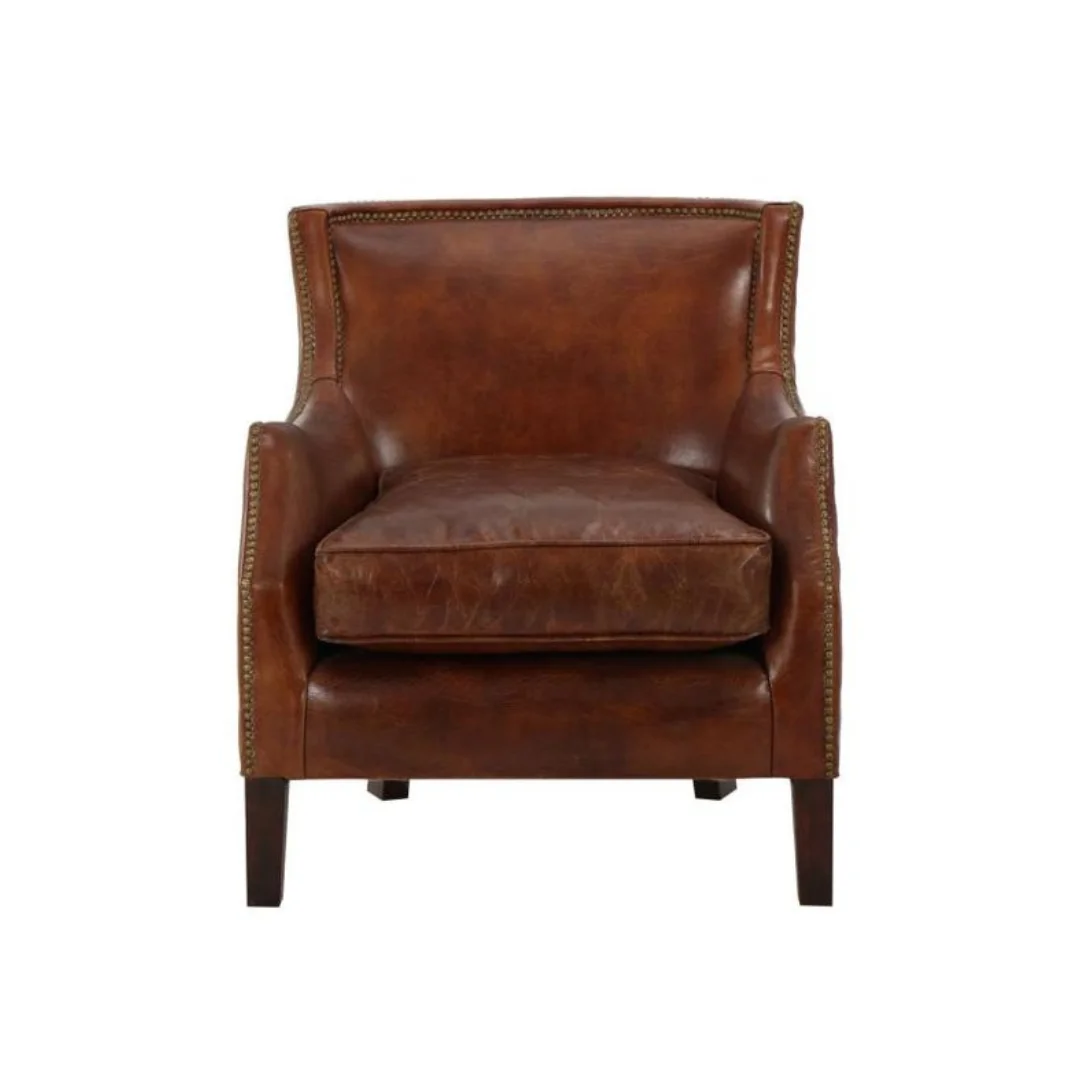 Wood Leather Accent Chairs
