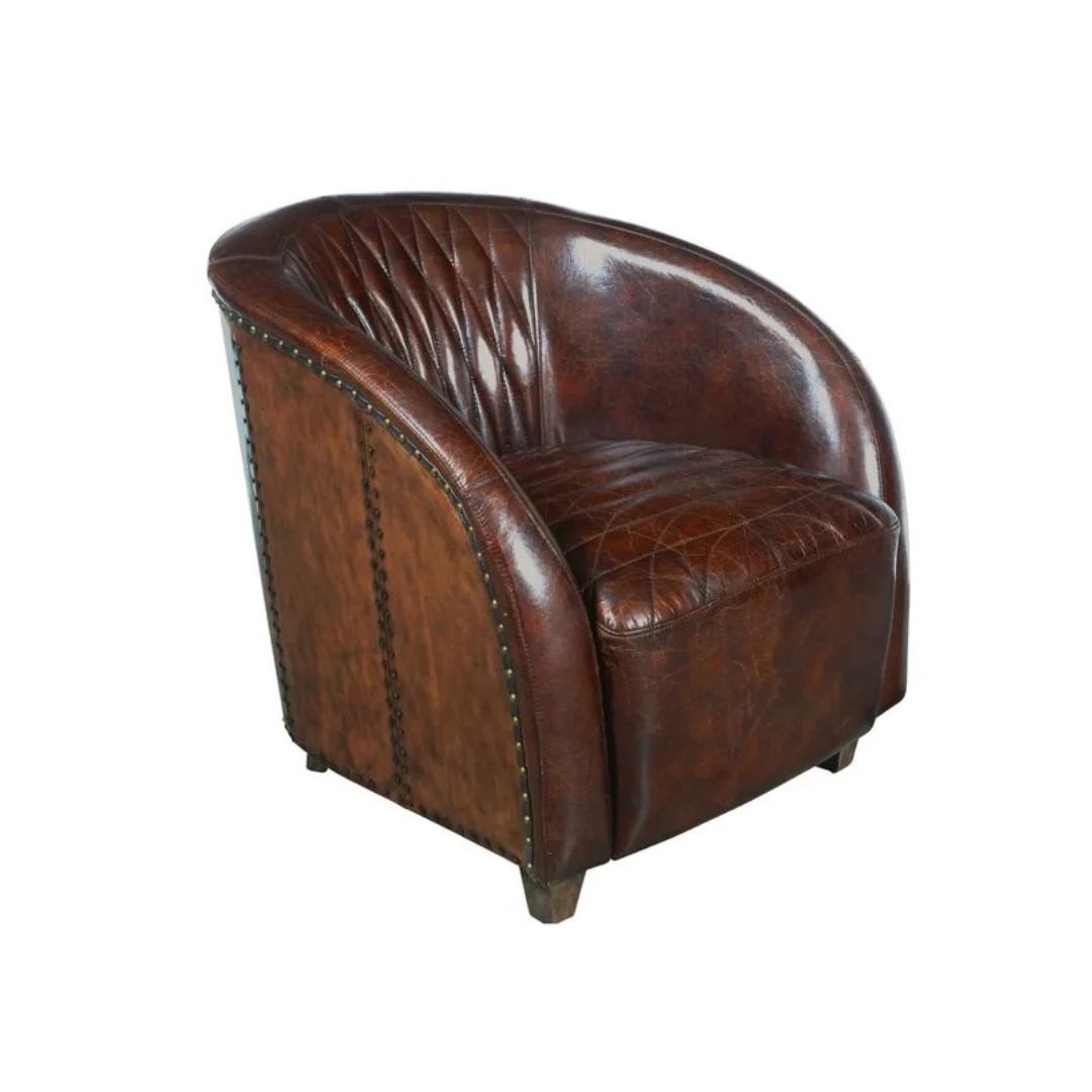 Wood Leather Accent Chairs