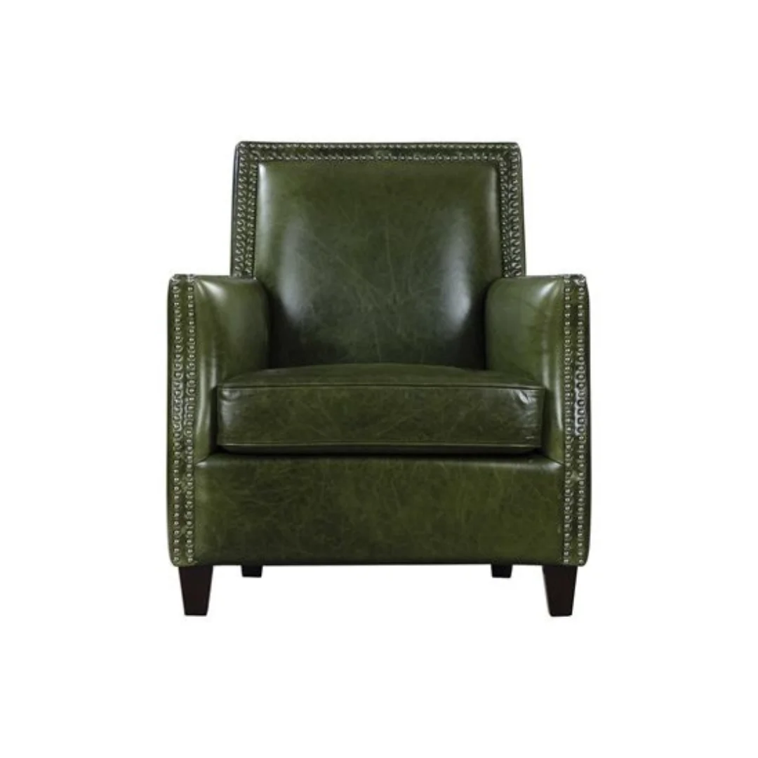 Wood Leather Accent Chairs