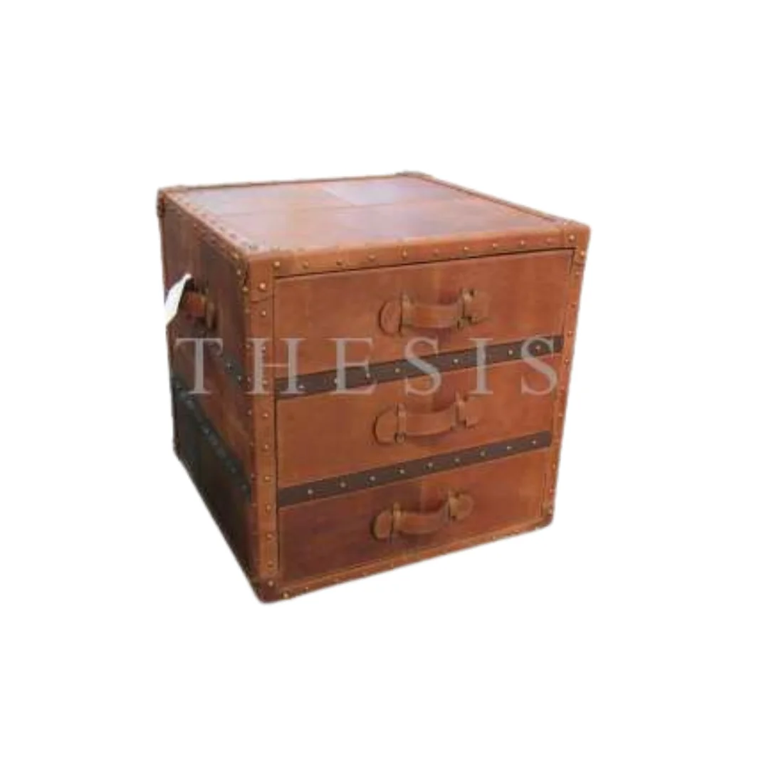 Leather Center  Side Table